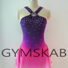 Цвет градиентное платье для фигурного катания женское платье для девочек на заказ платье для катания на коньках костюм для гимнастики без рукавов 5097