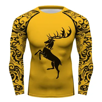 

Custom Game of Throne House Baratheon Greyjoy compression shirt long sleeve rashguar men Fitness tops t-shirt boy men's T shirt