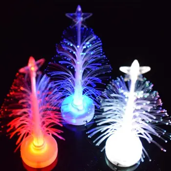 

New Year Optical Fiber LED Holiday Decoration Fairy Christmas Tree Color Changing LED Night Light Home Decoration For Children