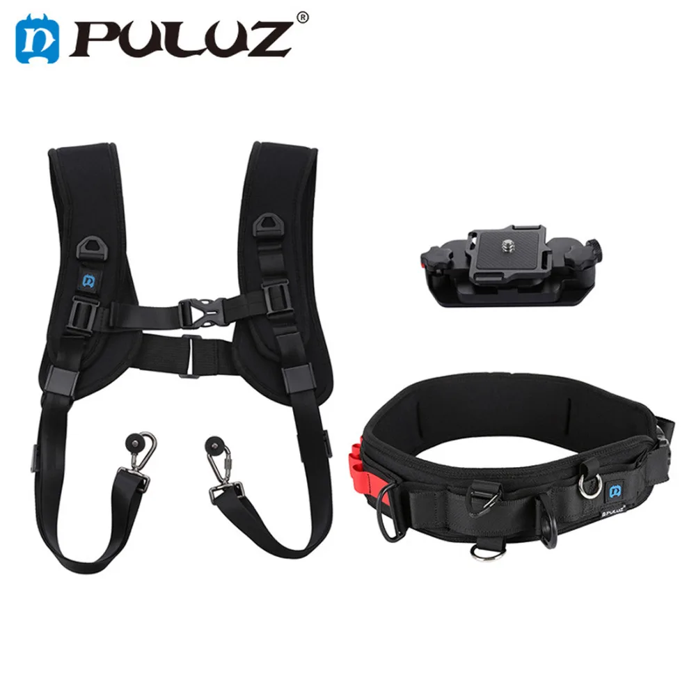 

PULUZ 3 in 1 Multi-functional Bundle Waistband Strap w/ Double Shoulders Strap Capture Camera Clip Kits for SLR / DSLR Camera