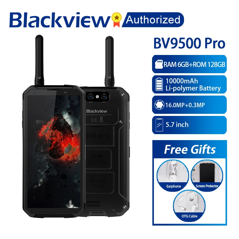 Смартфон Blackview BV9500 Pro водонепроницаемый телефон ОЗУ 6 Гб ПЗУ 128 восьмиядерный