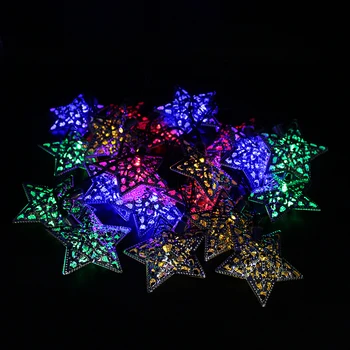 

5M 20LED Solar Powered Fairy String Lights silver Star shaped Outdoor Decorative Lights for Christmas Wedding Party Decoration