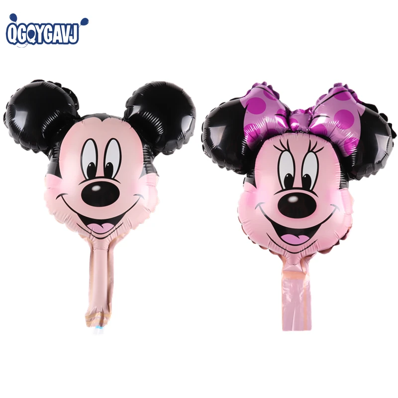 QGQYGAVJ Mini Mickey Minnie Mouse head balloons Red foil helium ballons Birthday Party decorations font b