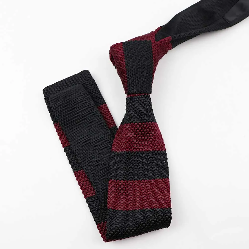 Цветной полосатый вязаный галстук для шеи, лаконичный деловой стильный галстук, качественный мужской смокинг, банкетный ужин, вечерние, подарок, модный аксессуар - Цвет: 48