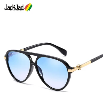 

JackJad New Fashion Aviation Style Cool Skull Decoration Sunglasses Vintage Gradient Brand Design Sun Glasses Oculos De Sol 2748