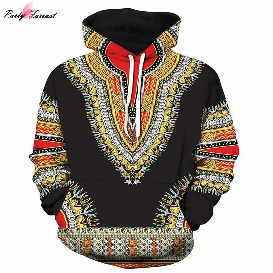 Partyfareast Fashion Chinese Style Print Hoodies Men Women 3d Sweatshirts With Hat Thin Long