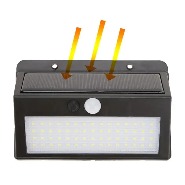 60LED Solar Powered PIR Motion Sensor Light Waterproof Outdoor Home Garden Yard Energy Saving Night Security Wall Lamp