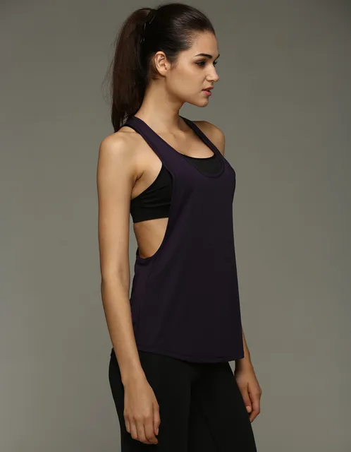 8 Colors Summer Sexy Women Tank Tops Dry Quick Loose Gym Fitness Sport Sleeveless Vest Singlet for Running Training 1