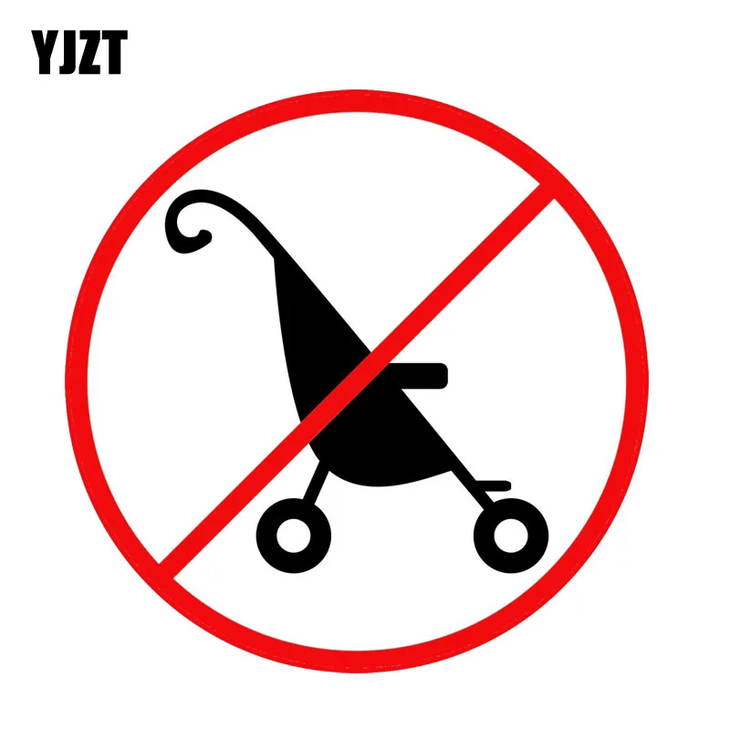 YJZT 12CM*12CM Warning No Baby Carriages Reflective Car Sticker PVC Decal 12-1158 | Автомобили и мотоциклы