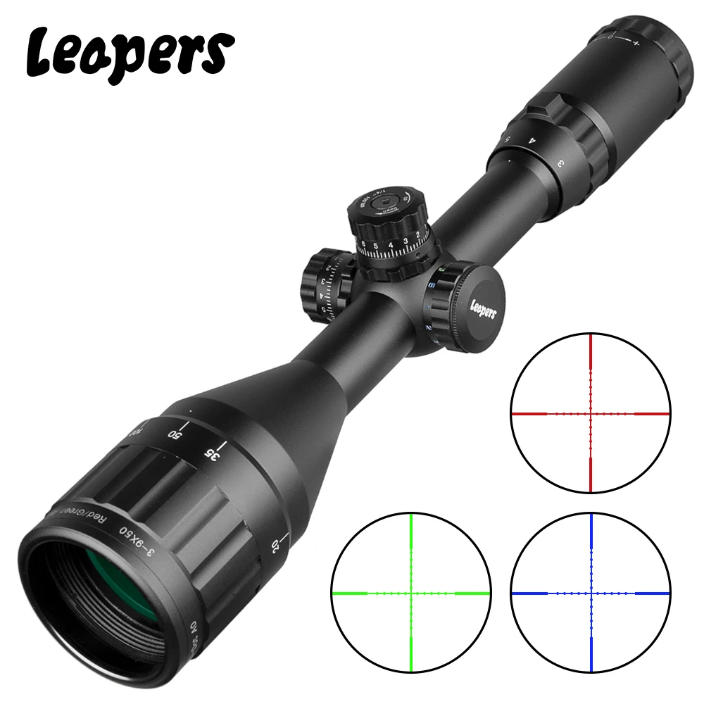 

3-9x50 AOE Cross Mil-dot Reticle Riflescope Locking Resetting Full Size Hunting Rifle Scope Tactical Optical Sight