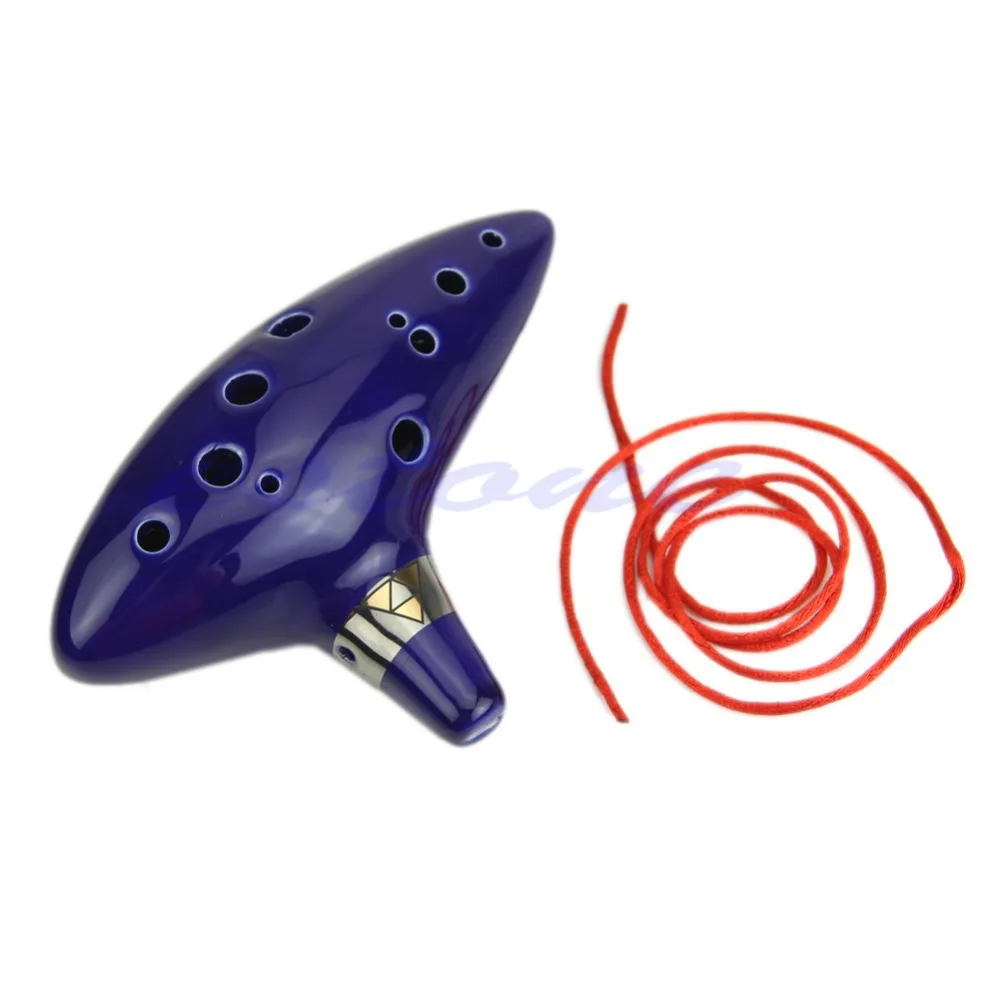 

12 Hole New Ocarina Ceramic Alto C Legend of Zelda Ocarina Flute Blue Instrument