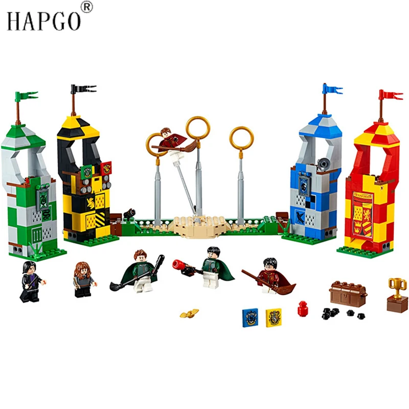 

New Harry Potter Series Quidditch Match 536pcs Buliding Blocks Compatible Legoingly 75956 Toys For 7-14 Children Christmas Gifts