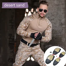 Хань дикая тактическая камуфляжная военная форма костюм для мужчин США армейская одежда рубашка в армейском стиле+ брюки карго наколенники