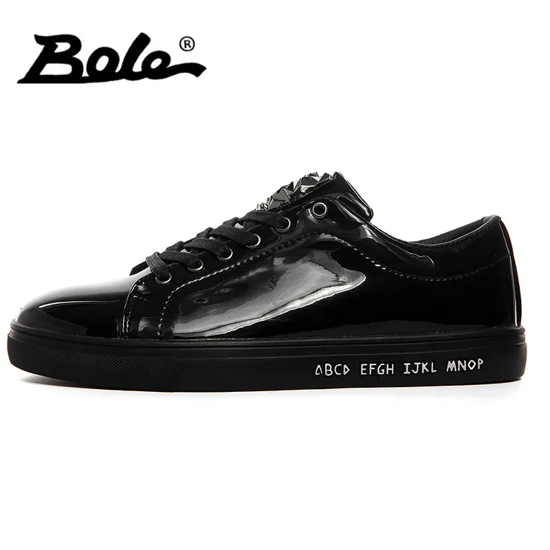 

BOLE New Design Sequin Men Casual Shoes Rubber Sole Men Non-slip Lace Up Sneakers Waterproof Flat Shoes Gold Blue Sliver Black