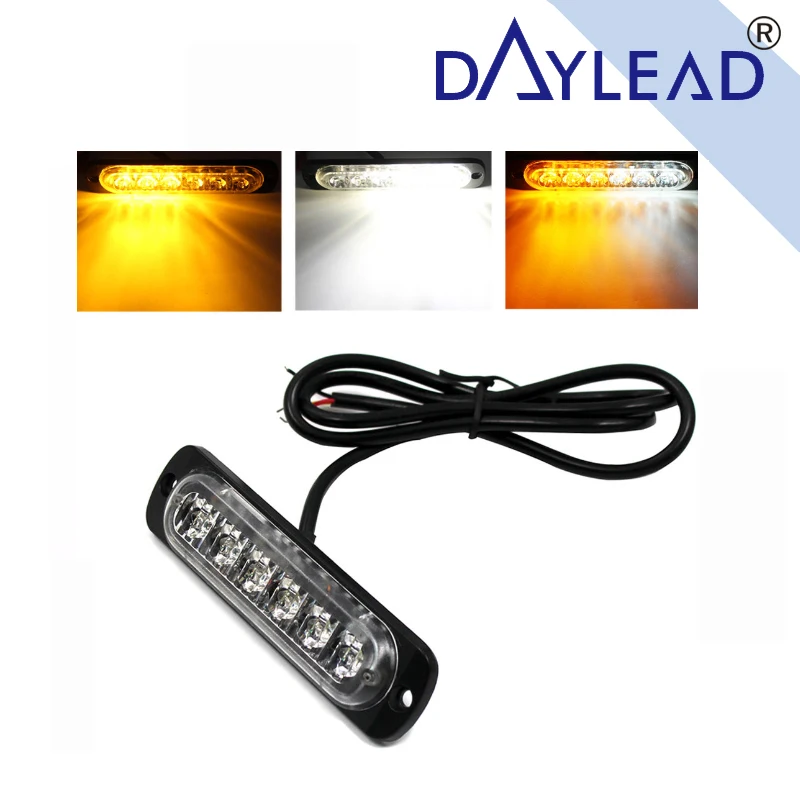 6LED Car Truck Emergency Hazard Warning 18W Strobe Light Bar Amberstrobe light barlights