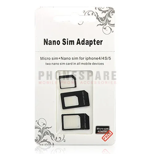 

CN+ Noosy Nano SIM Card Adapter 4 in 1 micro sim adapter with Eject Pin Key Retail Package for iPhone 5/5S/6/6S/Samsung