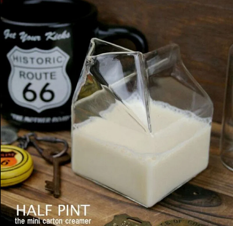 Высокое боросиликатное стекло креативная чашка жаростойкая Фреда и друзей половина Пинта сливки теленка мини картонная кружка для молока