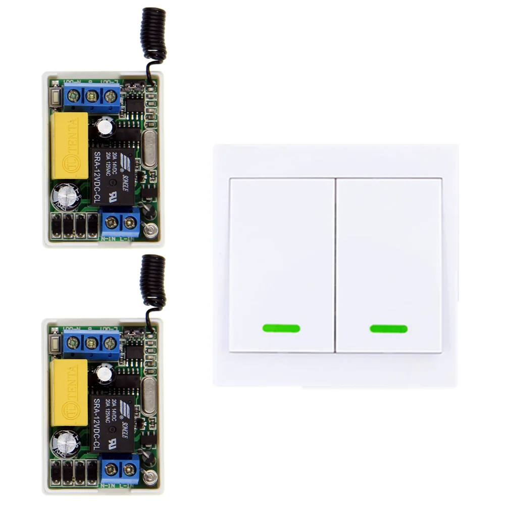 Us 13 39 10 Off Bedroom Lamp Led Bulb Ac 220v Remote Switch Wall Remote Transmitter Wireless Ceiling Light Switch 315 433 Smart Home In Switches