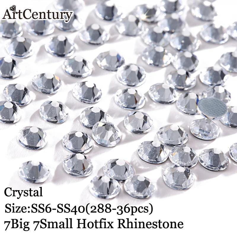 Super Shiny Crystal Flatback Hotfix Rhinestones 7Big 7Small Facets Machine 14 More For Transfer Motifs SS6 To SS40 | Дом и сад