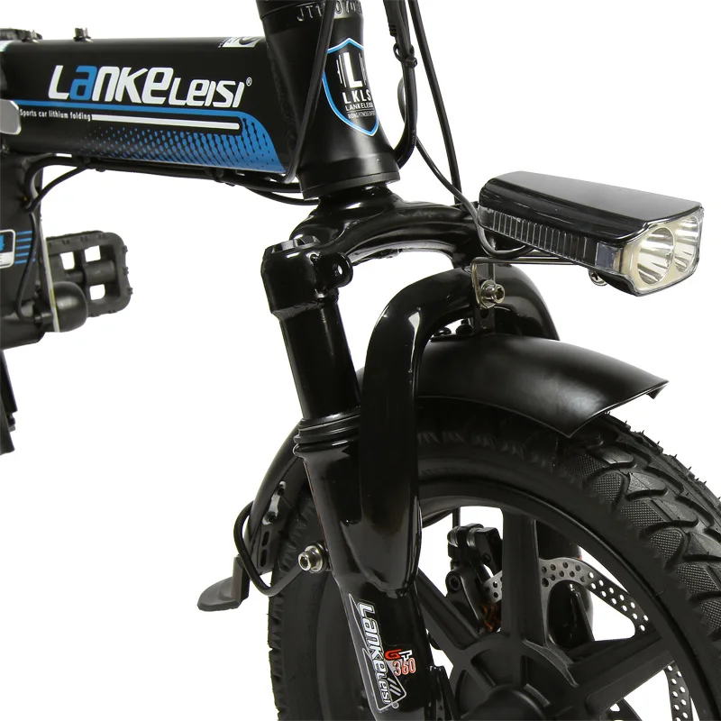 R9 Portable 14 Inches Folding Electric Bicycle, 48V 23.4Ah Strong Lithium Battery, Integrated Wheel, Suspension EBike