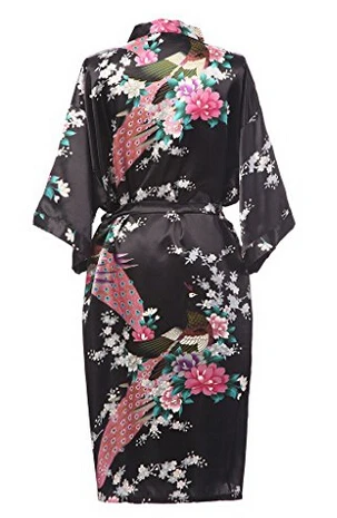Women sleepwear bride robes silk robe silk satin wedding bride bridesmaid robe floral bathrobe short kimono night bath fashion dressing gown