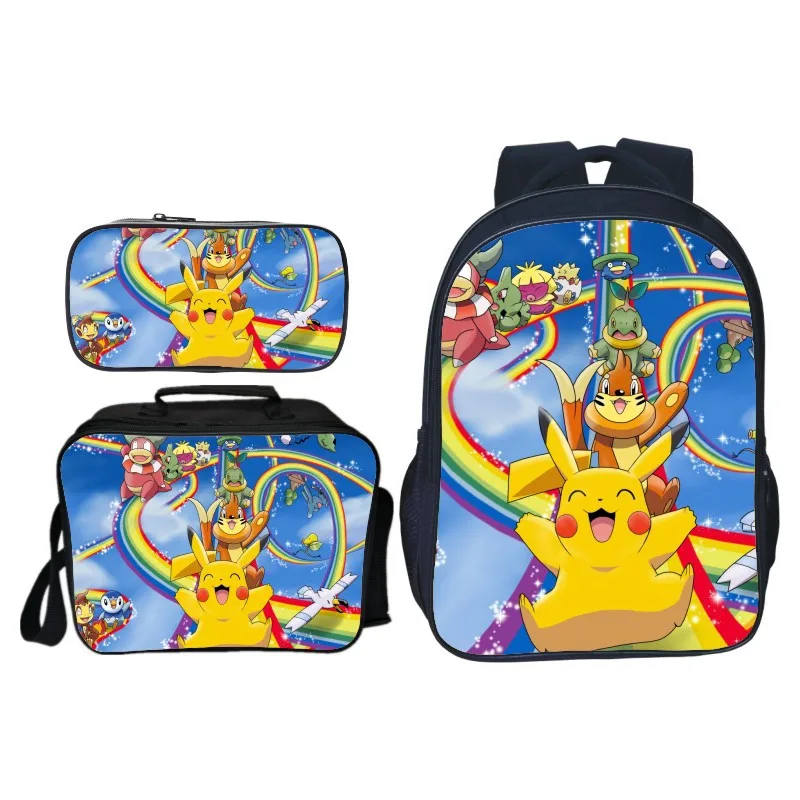 

3Pcs/Set 2019 Cute Pikachu Backpacks Set For Kids Baby Pokemon School Bags Children Backpacks For Boys Girls Bookbag School Gift