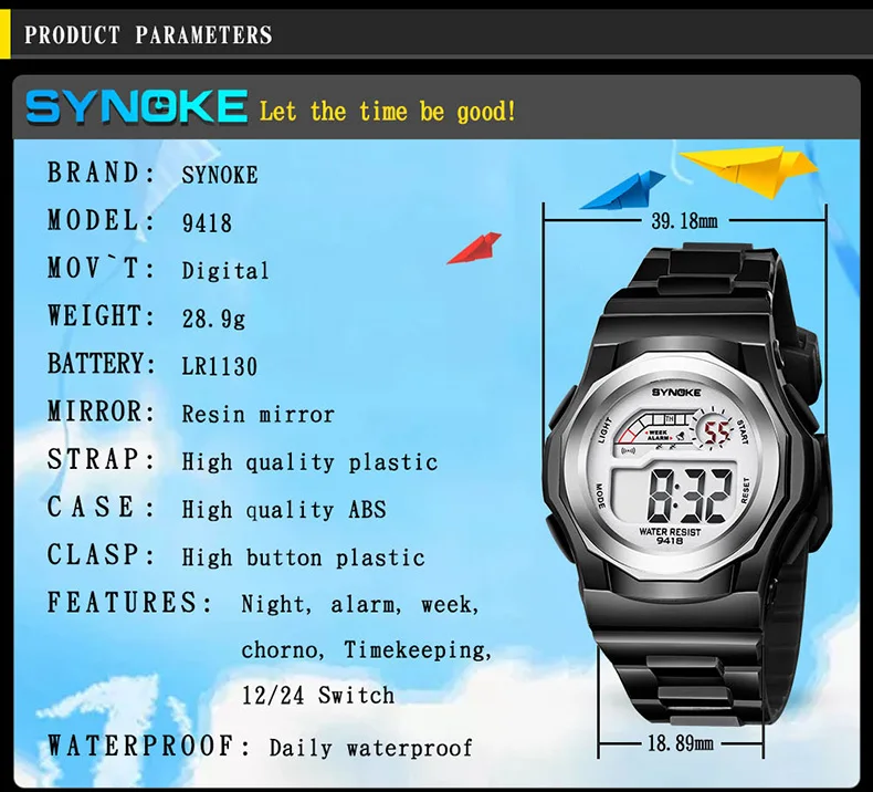 SYNOKE детские часы детские наручные часы светодиодный цифровой повторитель сигнала тревоги часы для девочек мальчиков подарок Электронные