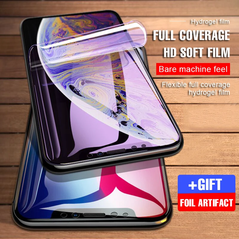 

Protective Hydrogel Film For iphone 7 8 6 6s PLus X XS Max XR Full Screen Soft Film For iphone XS Max X 7 8 Cover Protector Film