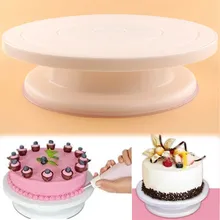 Backenwerkzeuge Kunststoff Dreh rotierenden Kreis Plattenspieler montiert backen Kuchen Blume Bett Drop Shipping
