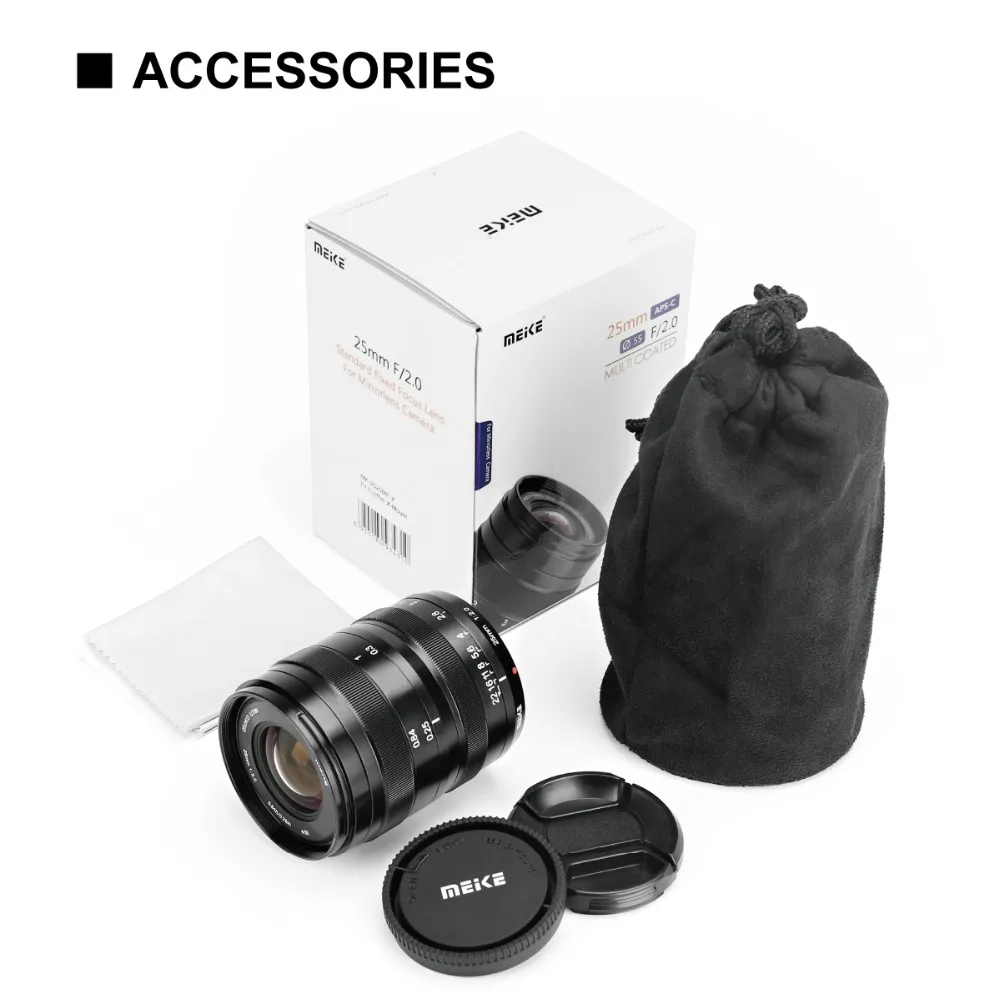 Объектив Meike 25 мм f/2,0 с низким уровнем искажений ручной фокусировки для Fujifilm XT3 XT1 XT2 XT20 XA10 X-E3 APS-C рамка беззеркальных камер+ подарок