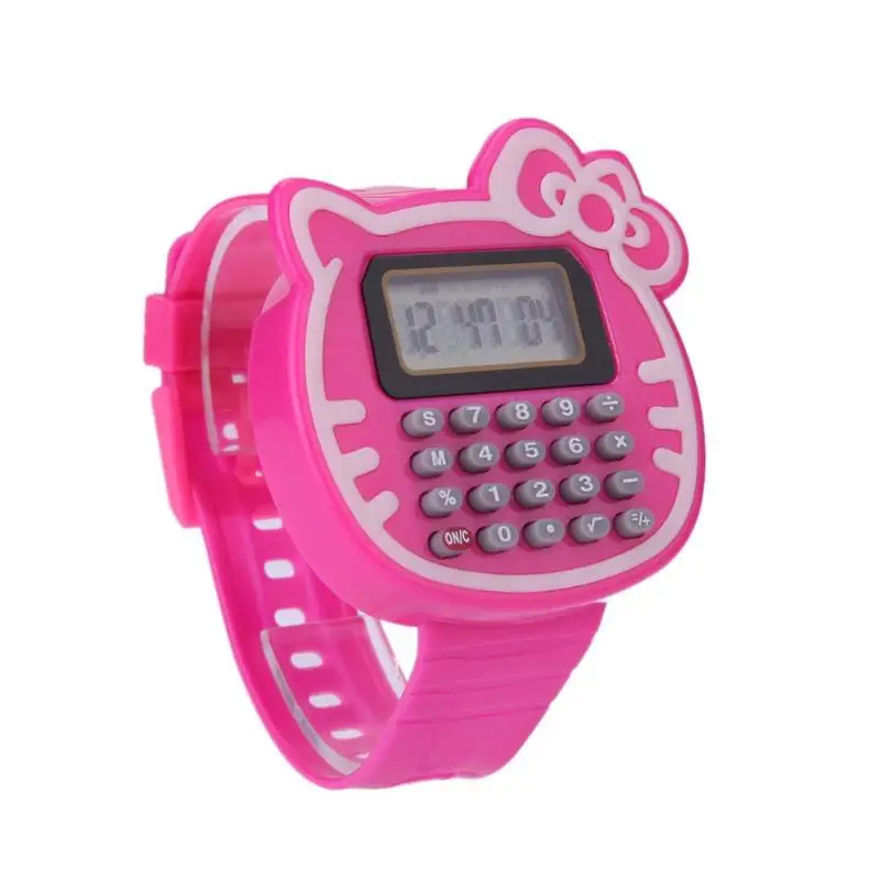 Новые детские часы цифровой силиконовые Дата часы многоцелевой дети часы калькулятор наручные часы