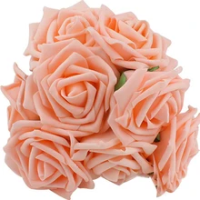 100 шт./лот, 8 см, искусственные цветы для свадьбы, розы, вечерние, невесты, букет полиэтиленовый, пена, искусственные розы, сделай сам, домашний декор, розы