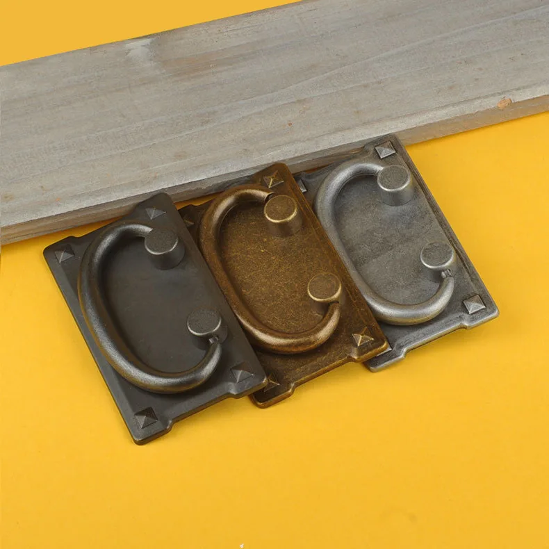 

2PCS/Lot Antique Bronze Label Tag Pull Retro Furniture Cabinet Drawer Label Tag Pull Frame Handle Name Card Holder Drawer Box