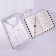 Лучшие подарки на день рождения, юбилей для него,, 1 шт., Подарочная коробка, открытки, манжеты, заказное имя, рубашка с вышивкой