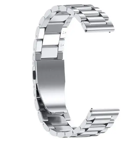 Metal Buckle Watchband Replaced Three Links Bracelet 20mm Width Stainless Steel Watch Band For Samsung Gear Sport Strap