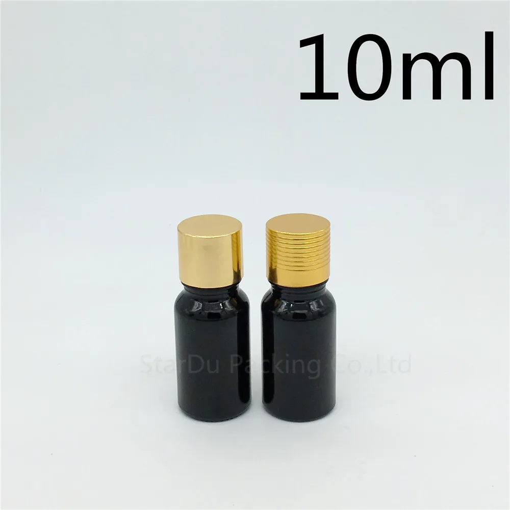 Free Shipping 200pcs 10ML Black Glass Bottle Serum container 10cc Vials