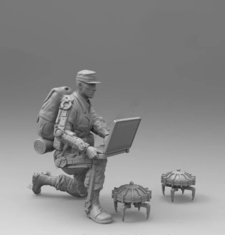 Полимерная модель 1/35 строительный комплект фигурка солдата в Роботе с