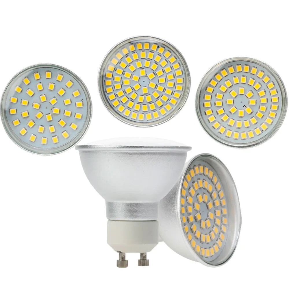 10 шт./лот GU10 светодиодные точечные лампочки 4 Вт 6 8 3528 SMD 110 В 220 в 12 24 стеклянный