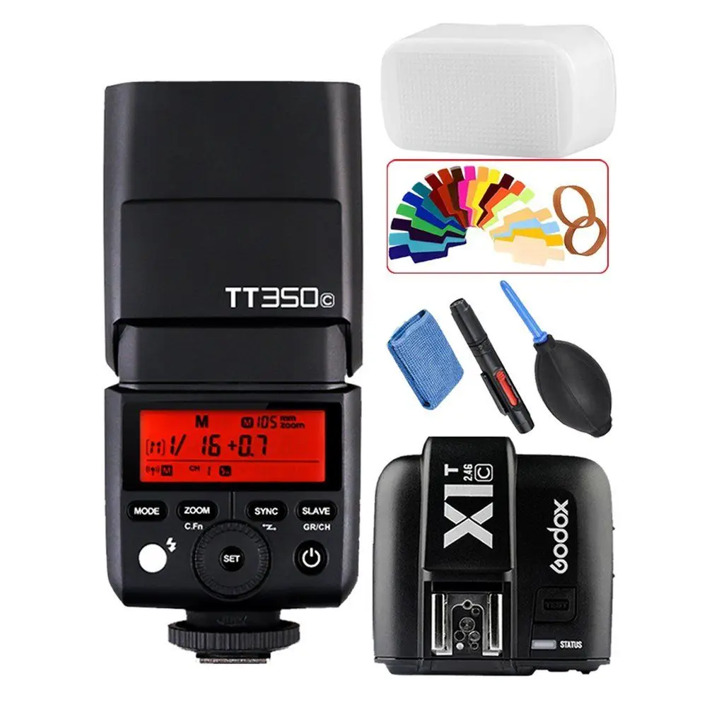 GODOX Mini TT350C TTL HSS max 1/8000s 2 4G Беспроводная система X вспышка с X1T-C передатчиком для