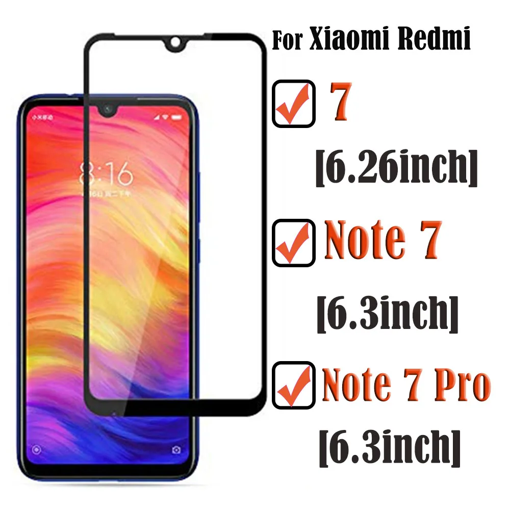 Закаленное стекло для xiaomi redmi note 7 Защитная пленка экрана pro 7note xaomi remi note7pro
