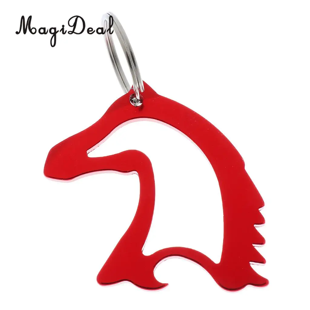 MagiDeal 3 Style Alloy Horse Bottle Opener Key Ring Keychain Bag Pendent Red