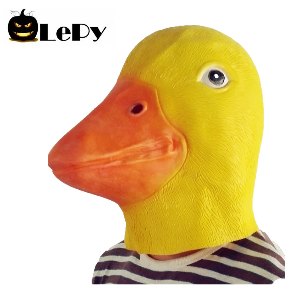 LePy Хэллоуин желтая утка латекс маска Новый костюм вечернее изящное платье маски