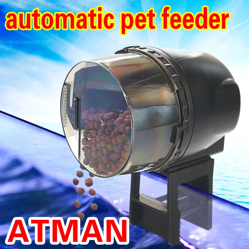 

ATMAN Fish Tank Samll Automatic Timing Feeder For Ornamental Fish Tortoise Suitable For All Kinds Of Pellet/Slice/Strip Feed
