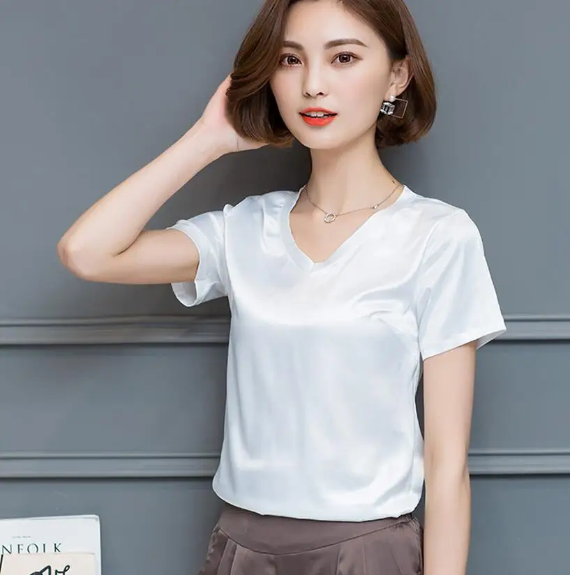 Aliexpress.com : Buy 2018 New Fashion Sexy Silk Shirt Women Summer ...