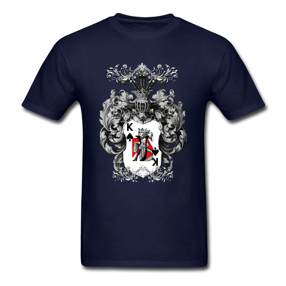 Poker king Special Mens T Shirt Round Neck Short Sleeve 100% Cotton Tops Tees 3D Printed Tops Shirts Drop Shipping Poker king navy