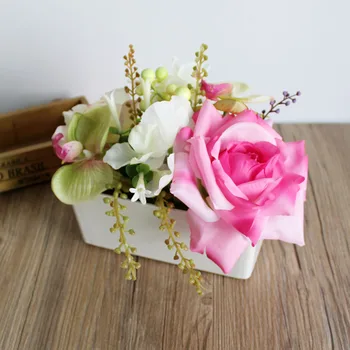 

1 Pcs Artificial Butterfly Orchid Bonsai Simulation Decorative Artificial Flowers Fake Orchid With Pot Ornaments Home Decoration