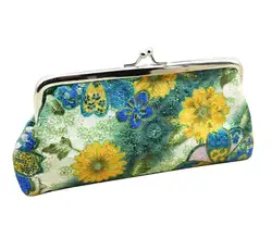 Для женщин портмоне с цветочным принтом сумка бумажник деньги сумка