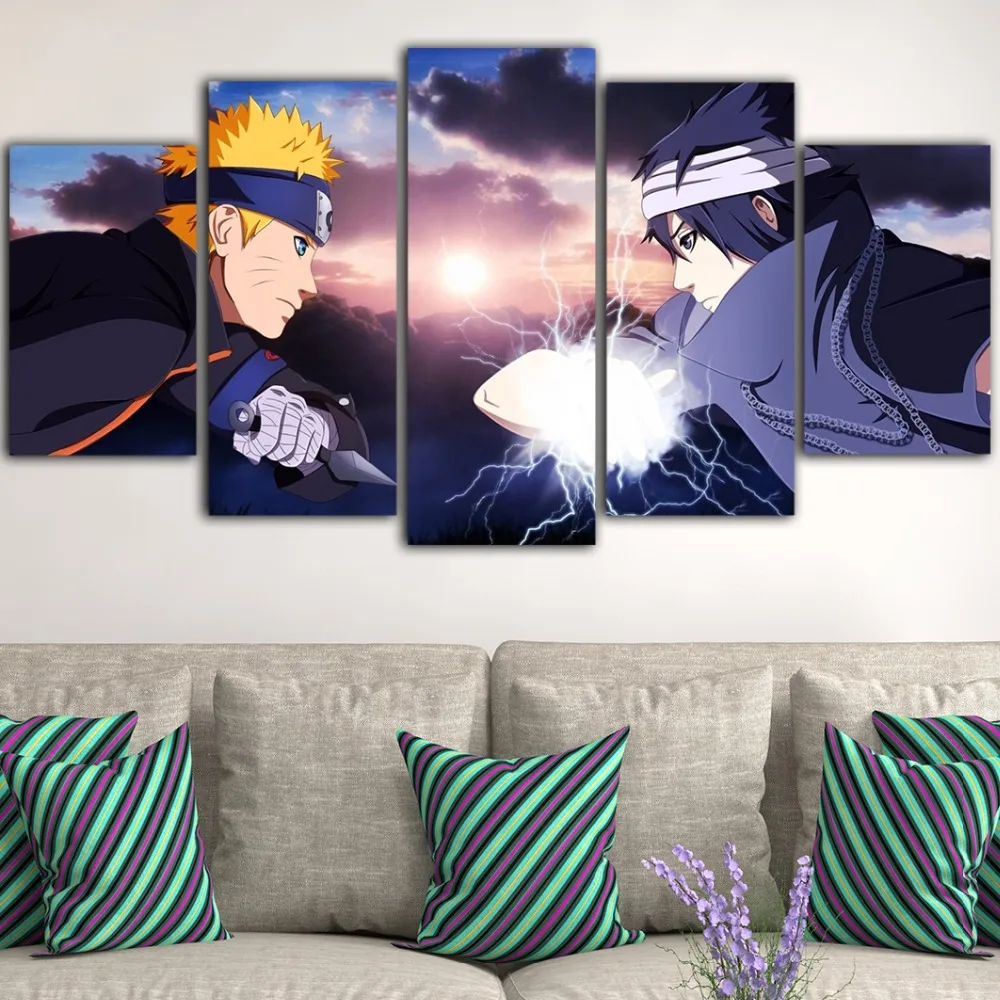 5 шт. Картина на холсте горячие постеры Наруто Аниме и принты фотообои Постер