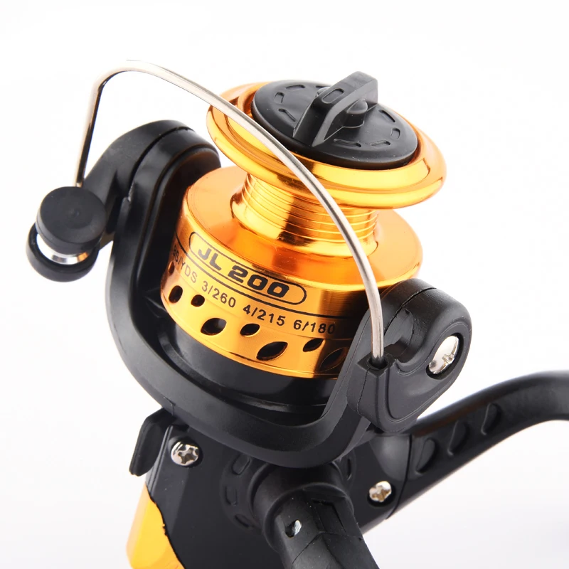 

Peche 3 Axis Aluminum Body Spinning Fishing Reel 5.2:1 Speed Ratio Left/Right Hand Fishing Wheel 40M Nylon Fishing Line Pesca