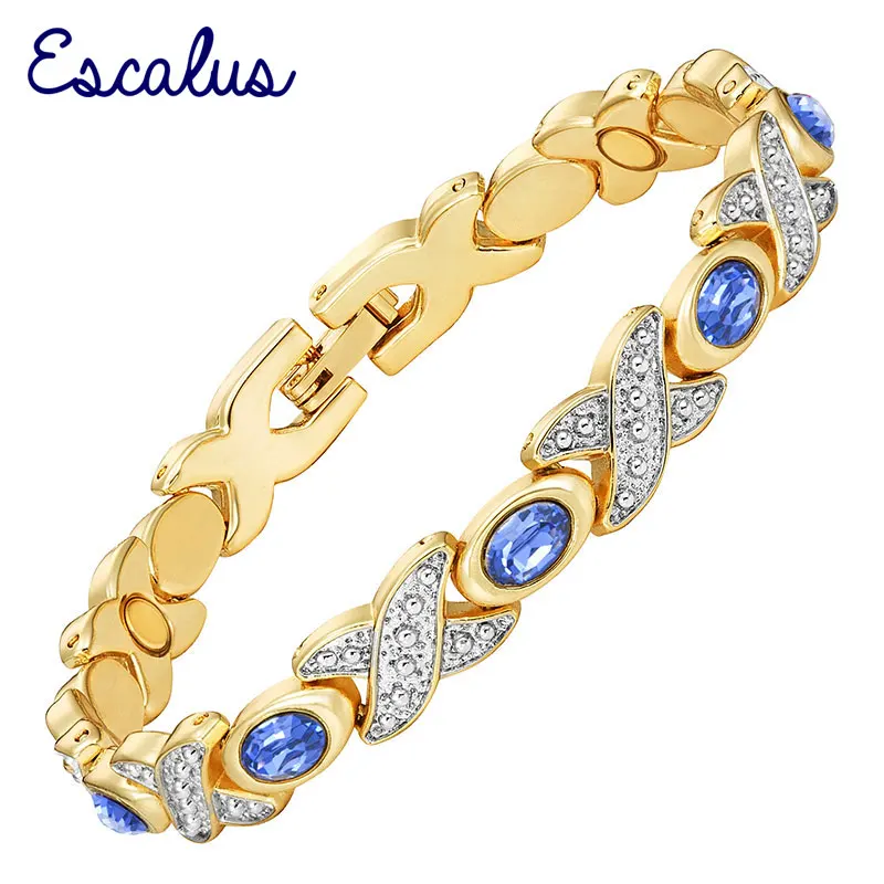 Escalus Королевский синий камни ручной работы золотого цвета женский магнитный